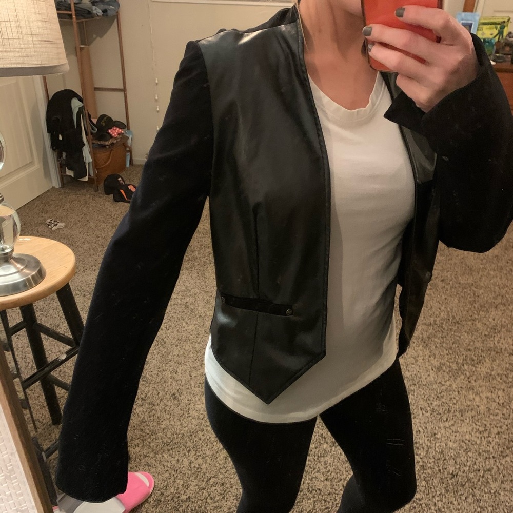 Leather Blazer Moto Jacket